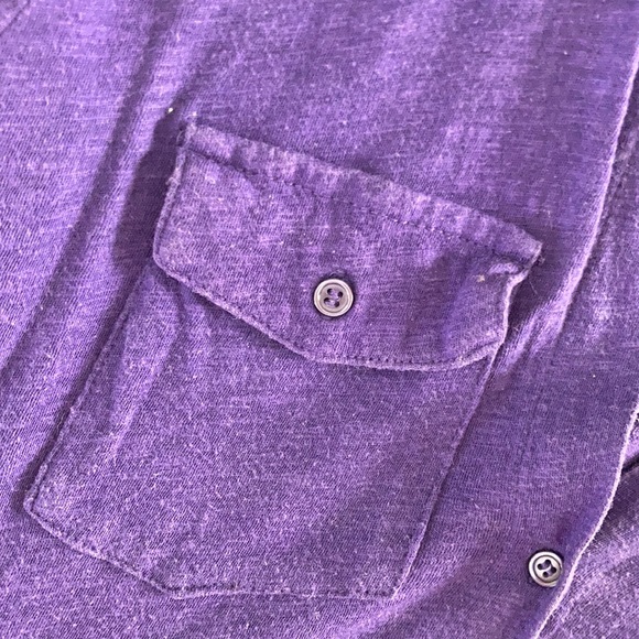New York and company XS deep purple button up button front collared shirt blouse - Picture 5 of 17